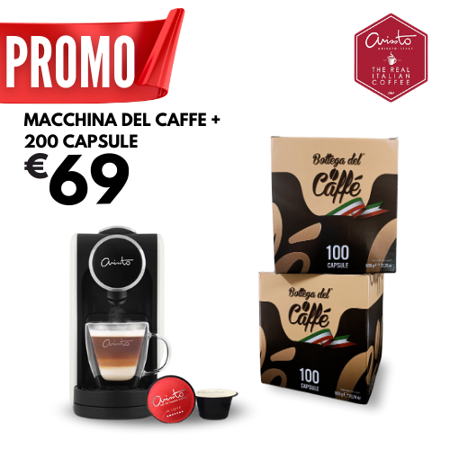 MACCHINA DEL CAFFE' ARISSTO + 200 CAPSULE BOTTEGA DEL CAFFE'