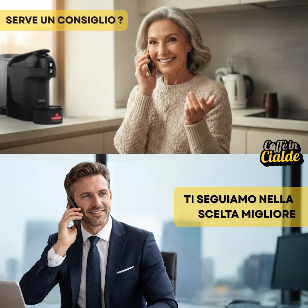 Tazza di espresso perfetto preparato con cialde di caffè italiano di qualità premium