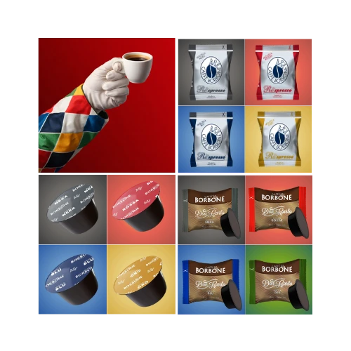 Kit Arlecchino - Caffè Borbone compatibili Nespresso / A Modo Mio / DolceGusto - 200 capsule miste