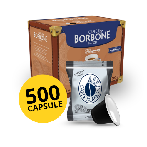 Caffè Borbone Miscela NERA (500 Capsule) | Compatibili Nespresso® Original | Intensità 10/10 | CONFEZIONE RISPARMIO