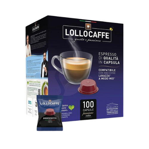 LOLLO Caffè® Miscela NERA – 100 Capsule Compatibili Lavazza® A Modo Mio®