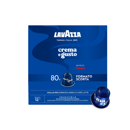 LAVAZZA® Miscela CREMA E GUSTO Classico – 80 Capsule Compatibili Nespresso®