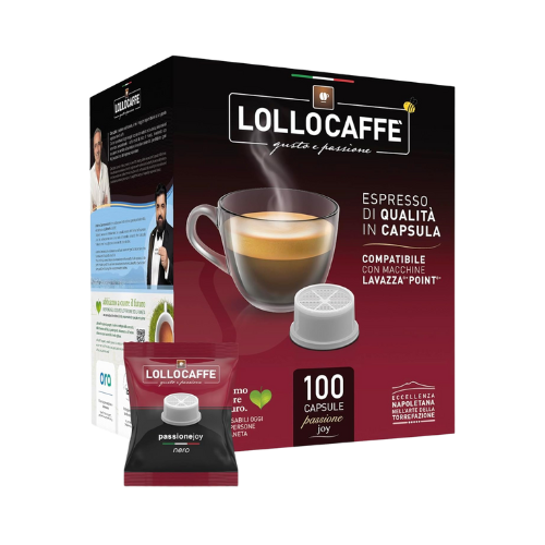 LOLLO Caffè® Miscela NERA – 100 Capsule Compatibili Lavazza® Espresso Point®