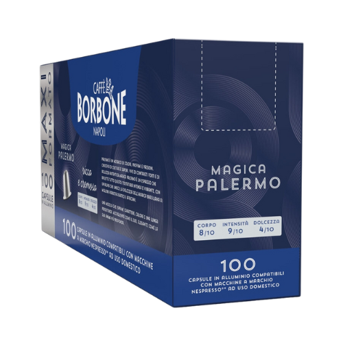 Caffè BORBONE® Miscela Magica PALERMO – 100 Capsule in Alluminio Compatibili Nespresso®
