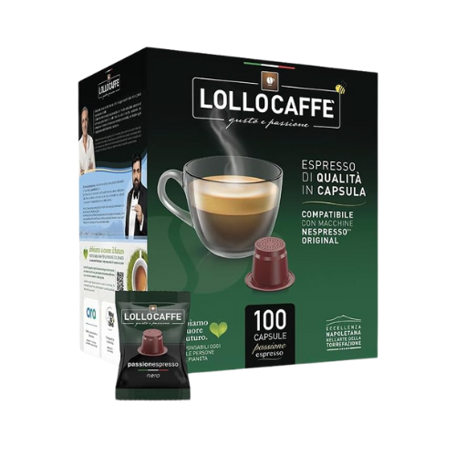 LOLLO Caffè® Miscela NERA – 100 Capsule Compatibili Nespresso®