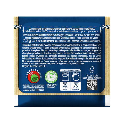 Caffè BORBONE® Miscela BLU – 100 Cialde Compostabili ESE 44mm