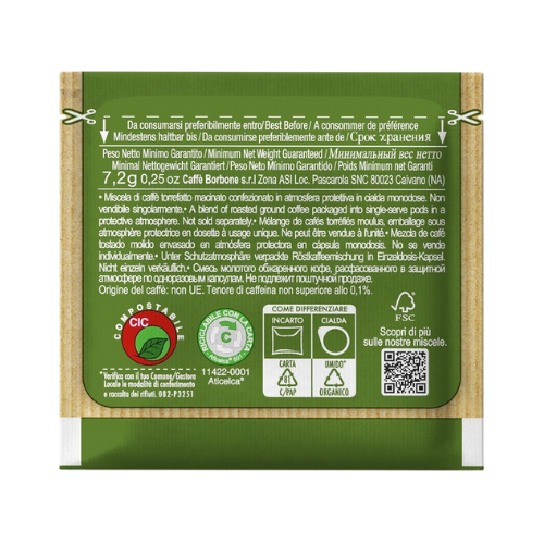 Caffè BORBONE® Miscela DEK – 100 Cialde Compostabili ESE 44mm