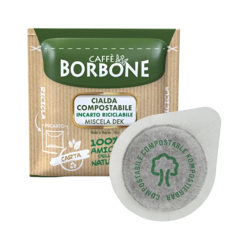 Caffè BORBONE Miscela DEK 100 cialde compostabili ESE 44mm decaffeinato ecologico consegna gratuita Gaggiano