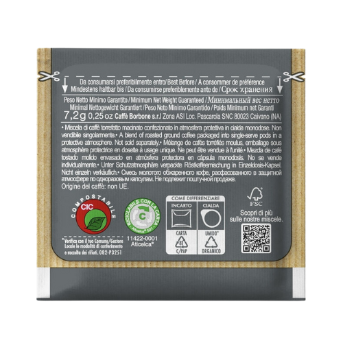 Caffè BORBONE® Miscela NERA – 100 Cialde Compostabili ESE 44mm
