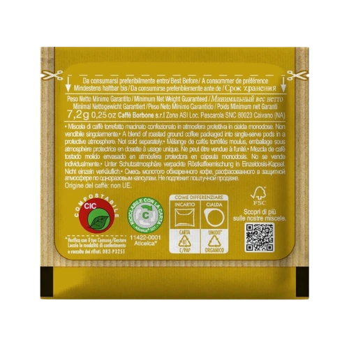 Cialda compostabile BORBONE Miscela ORO ESE 44mm - Espresso cremoso con crema densa tradizione napoletana
