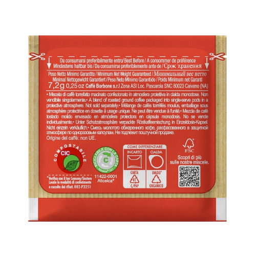 Caffè BORBONE® Miscela ROSSA – 100 Cialde Compostabili ESE 44mm
