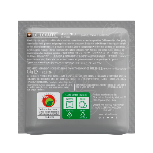 LOLLO Caffè® Miscela ARGENTO – 150 Cialde compostabili ESE 44mm