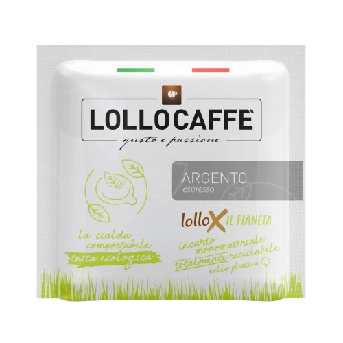 Confezione 150 cialde compostabili ESE 44mm LOLLO Caffè Miscela ARGENTO - caffè italiano ecologico biodegradabile
