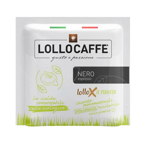 Confezione 150 cialde compostabili ESE 44mm LOLLO Caffè Miscela NERA espresso italiano
