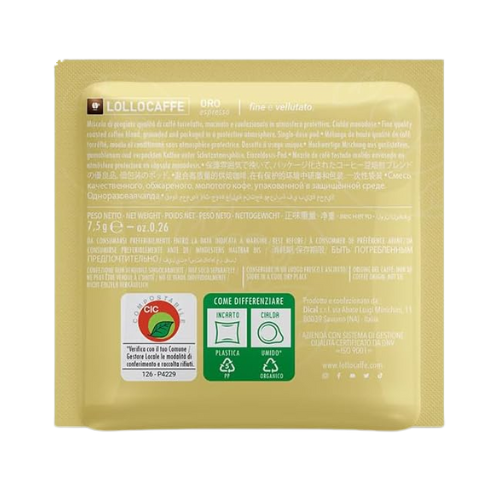 LOLLO Caffè® Miscela ORO – 150 Cialde Compostabili ESE 44mm